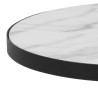 Stolik Kawowy Soli, Okrągły 45 cm, Blat Biały Marmur, Czarna Podstawa