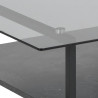 Stolik Kawowy Okaya 80x80 cm, Szklany Blat, Czarny Marmur, Metalowe Nogi