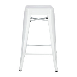Hoker Metalowy Biały, Paris 66cm, Stołek Barowy, Krzesło Inspirowane Tolix