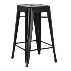 Hoker Metalowy Czarny, Paris 66cm, Stołek Barowy, Krzesło Inspirowane Tolix