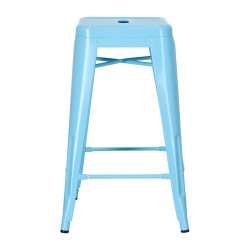 Hoker Metalowy Niebieski, Paris 66cm, Stołek Barowy, Krzesło Inspirowane Tolix