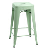 Hoker Metalowy Zielony, Paris 66cm, Stołek Barowy, Krzesło Inspirowane Tolix