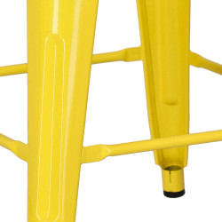 Hoker Metalowy Żółty, Paris 66cm, Stołek Barowy, Krzesło Inspirowane Tolix