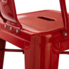 Hoker Metalowy Czerwony z Oparciem, Paris, Stołek Barowy, Krzesło Inspirowane Tolix