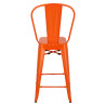 Hoker Metalowy Pomarańczowy z Oparciem, Paris, Stołek Barowy, Krzesło Inspirowane Tolix