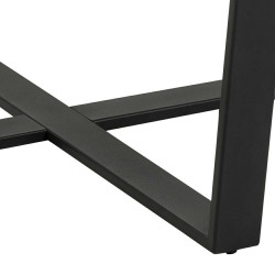 Stół Amble, Okrągły 110 cm, Czarny Marmurowy Blat, Czarna Metalowa Podstawa