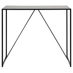 Stół Barowy Seaford 120x60 cm, Czarny Blat (Imitacja Drewna), Czarna Podstawa