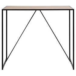 Stół Barowy Seaford 120x60 cm, Dębowy Blat (Imitacja), Czarna Podstawa