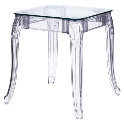 Stół Ghost, Kwadratowy 62x62cm, Transparentny, Glamour