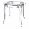 Stół Ghost, Kwadratowy 80x80cm, Szklany Blat, Transparentny, Glamour