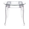 Stół Ghost, Kwadratowy 80x80cm, Szklany Blat, Transparentny, Glamour