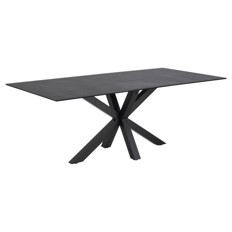 Stół Heaven, 200x100 cm, Czarny Ceramiczny Blat, Metalowa Podstawa