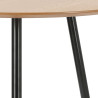 Stół Sottile, Okrągły 80cm, Drewniany Blat, Czarne Metalowe Nogi