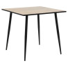 Stół Wilma, Kwadratowy 80x80 cm, Dębowy Blat, Czarna Metalowa Podstawa
