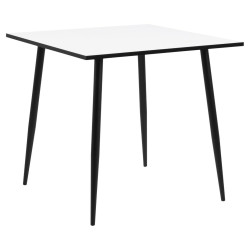 Stół Wilma, Kwadratowy 80x80 cm, Biały Blat, Czarna Metalowa Podstawa