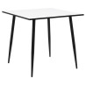 Stół Wilma, Kwadratowy 80x80 cm, Biały Blat, Czarna Metalowa Podstawa