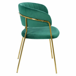 Krzesło Tapicerowane Opera, Zielone, Złote Nogi, Glamour