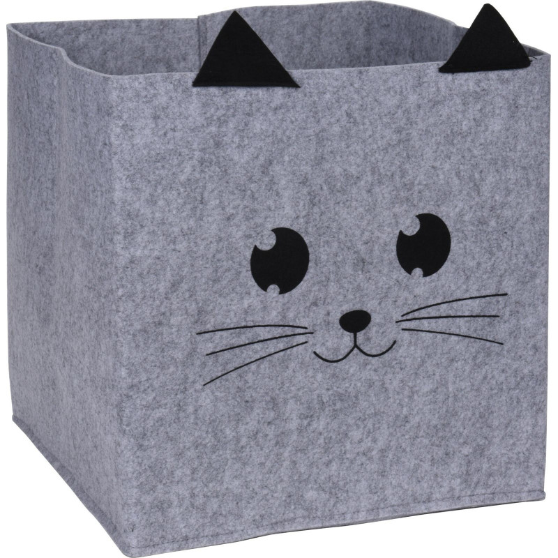 Pudełko do regału Kot szare filcowe