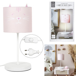 Lampka nocna dziecięca Kot różowa